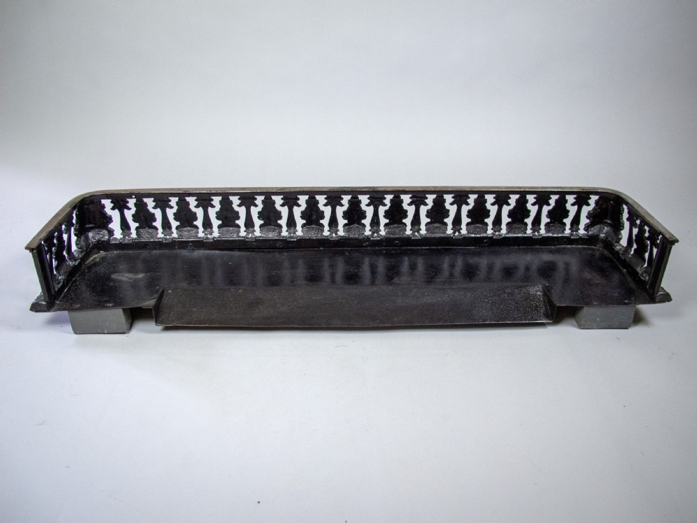 Large Victorian Cast Iron Fire Kerb With Pierced Foliate Design. View VI