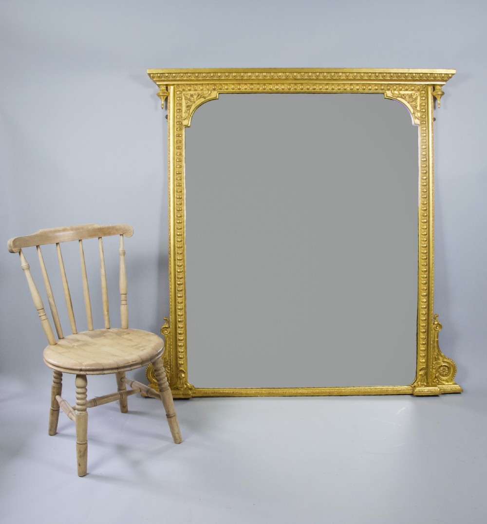 Large Victorian Giltwood Overmantle Mirror, c.1890 View II