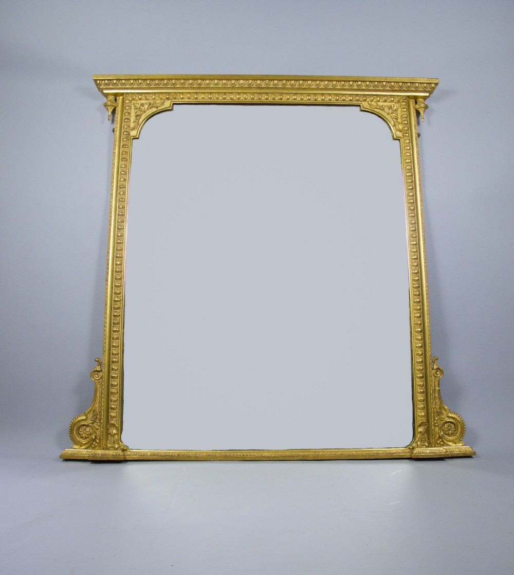 Large Victorian Giltwood Overmantle Mirror, c.1890