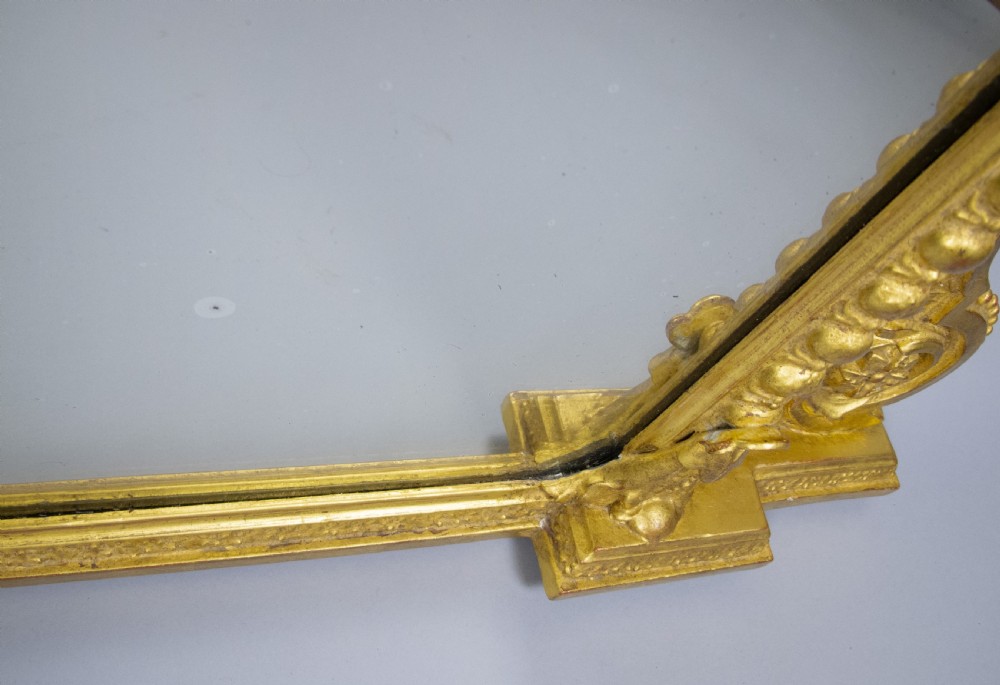 Large Victorian Giltwood Overmantle Mirror, c.1890 View X