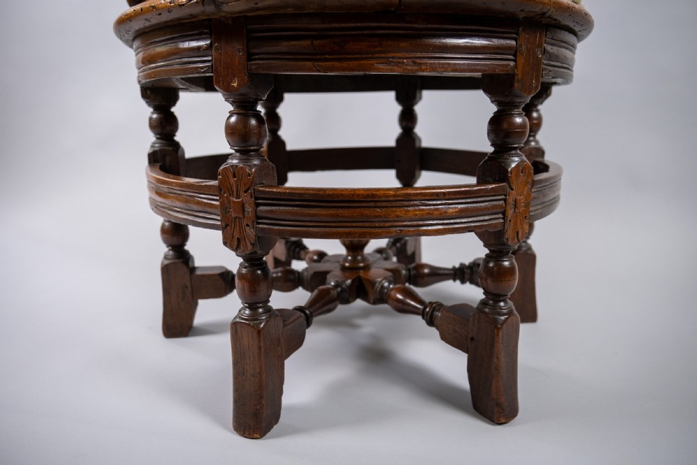 19th Century Dutch Colonial Carved Oak Burgomeister Chair  View VII