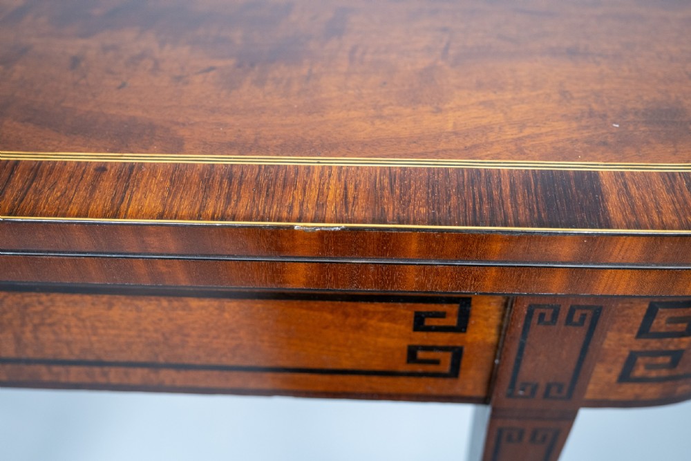 George III Mahogany & Ebony Demi-Lune Folding Card Table, c.1790 View V