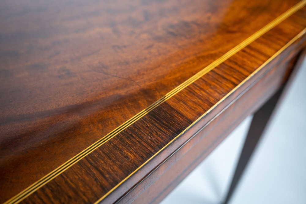 George III Mahogany & Ebony Demi-Lune Folding Card Table, c.1790 View VI