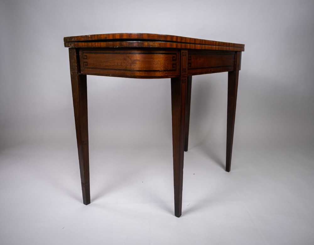George III Mahogany & Ebony Demi-Lune Folding Card Table, c.1790 View VIII