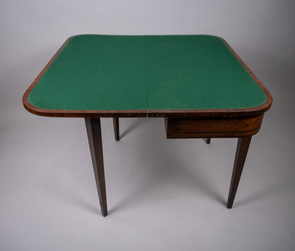 George III Mahogany & Ebony Demi-Lune Folding Card Table, c.1790 View X