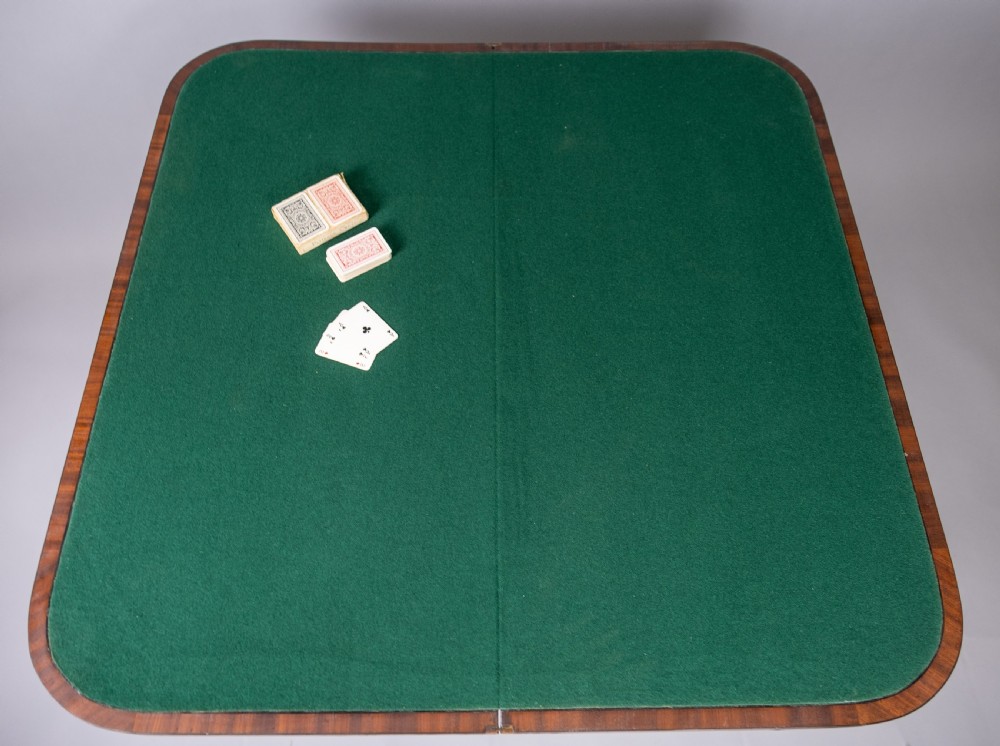 George III Mahogany & Ebony Demi-Lune Folding Card Table, c.1790 View XII