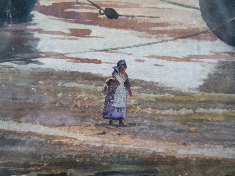 S Conway Lloyd Jones (1846-97) - Large Watercolour Estuary Scene, Dated 1886. View V