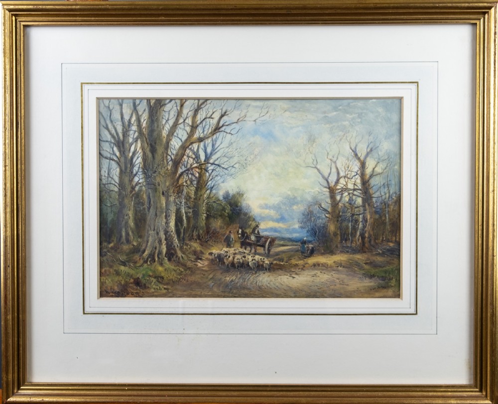 William Manners R.B.A (1860-1930) - Shepherd With Flock On Woodland Path, c.1910 View V
