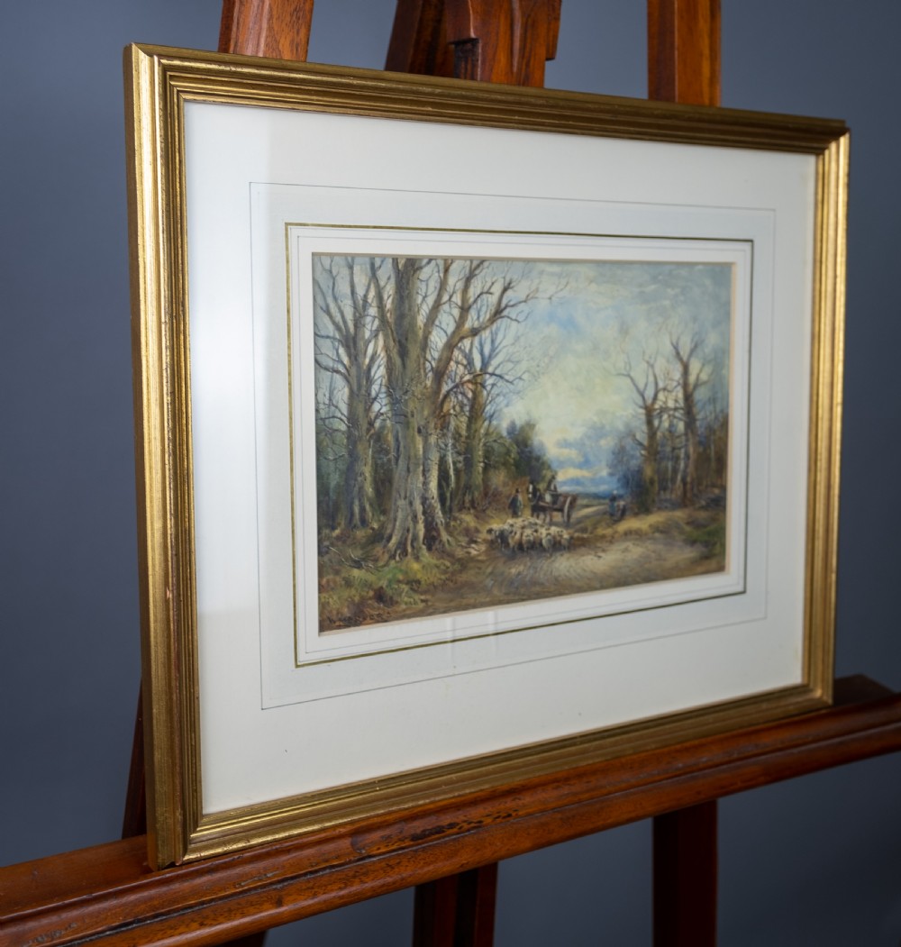 William Manners R.B.A (1860-1930) - Shepherd With Flock On Woodland Path, c.1910 View VI