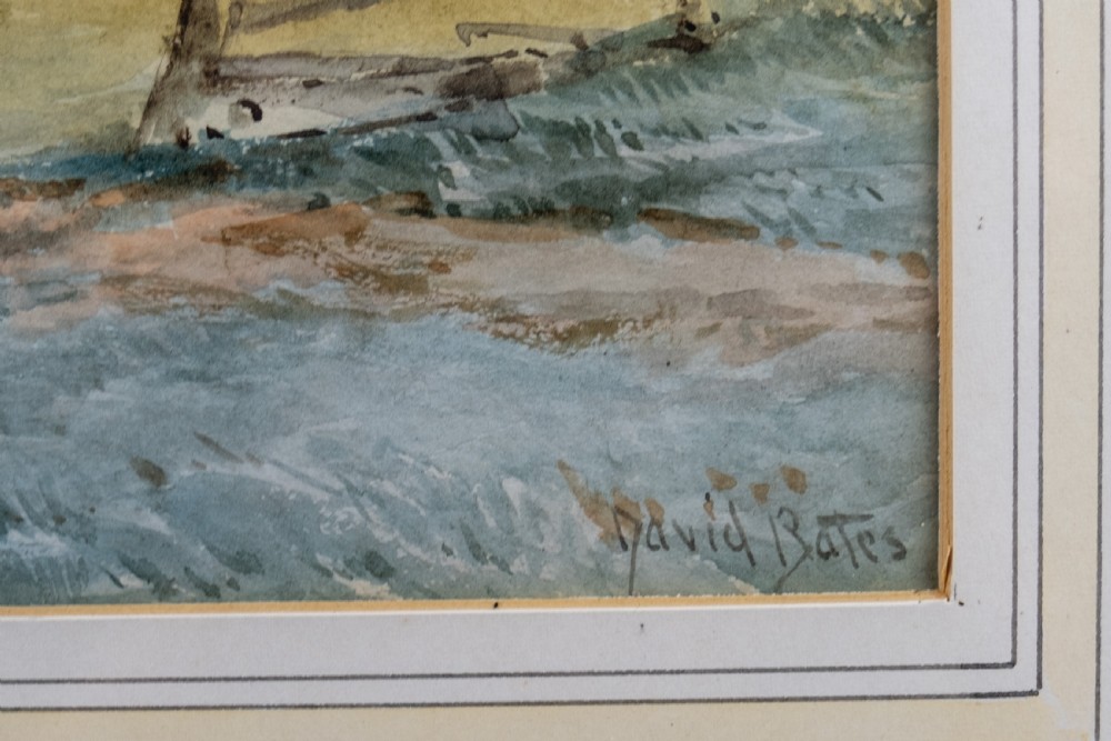 David Bates (1840-1921) - Figures In A Hayfield With Storm Gathering. Watercolour. View VIII