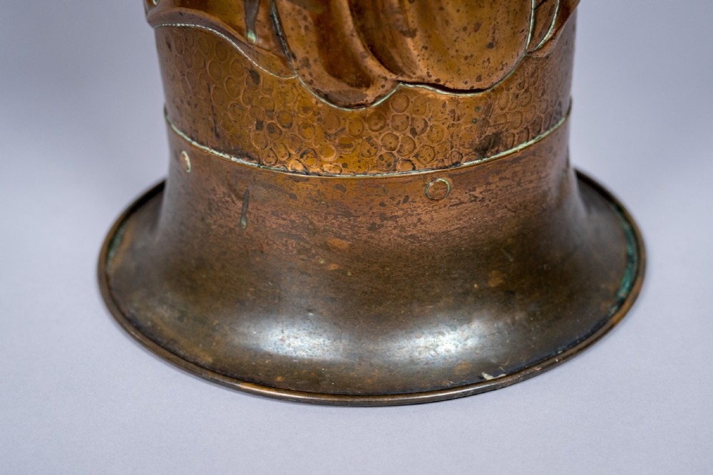 Arts & Crafts Hammered Copper Stick Stand, c.1900 View IV