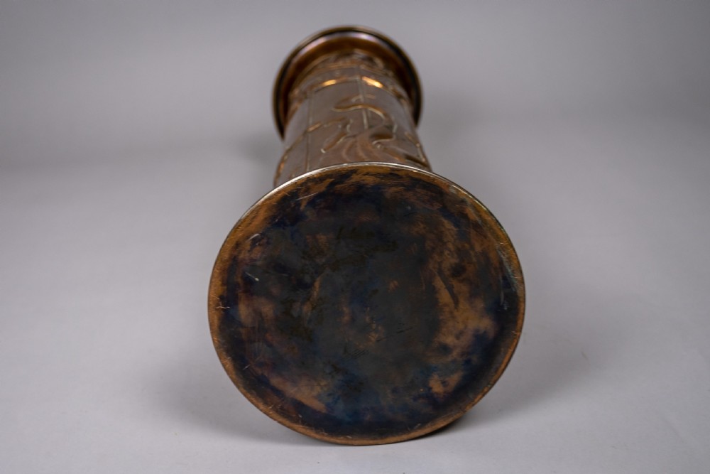 Arts & Crafts Hammered Copper Stick Stand, c.1900 View IX