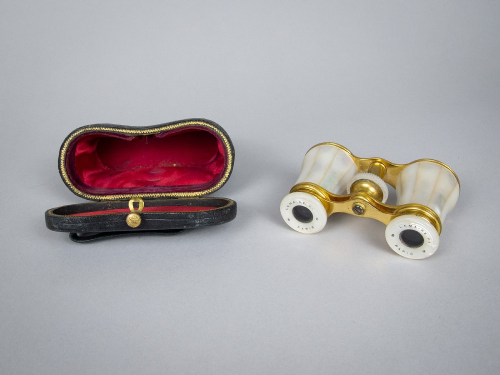 Lemaire F1 Gold Plated & Mother Of Pearl Opera Glasses With Original Case.