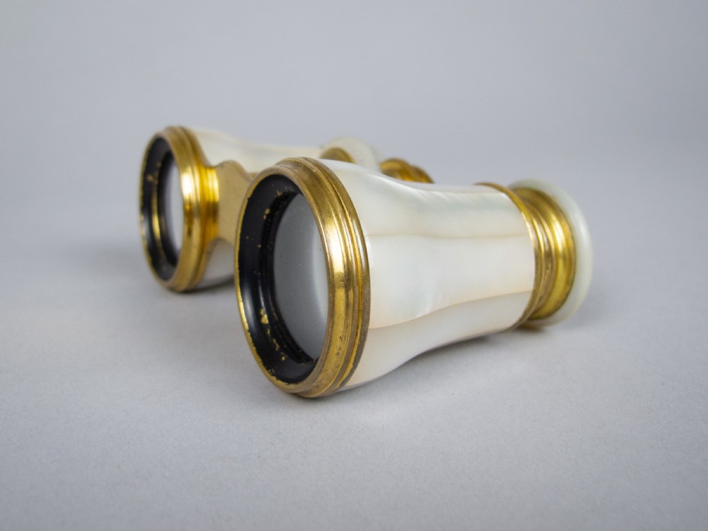 Lemaire F1 Gold Plated & Mother Of Pearl Opera Glasses With Original Case. View VI