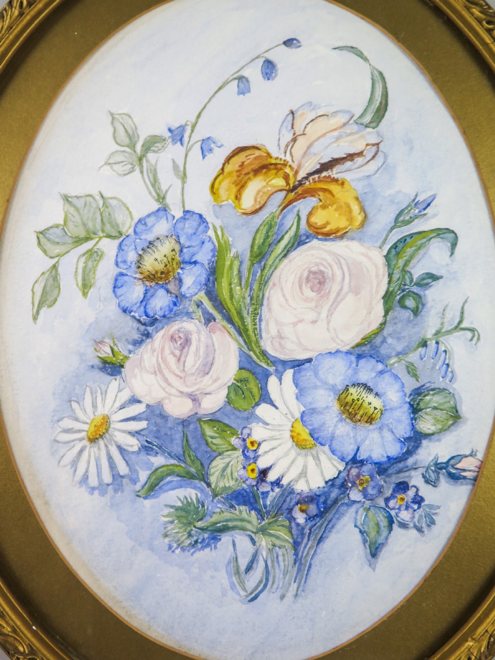 Dorrie Green - Still Life Of Blue Flowers, Watercolour. c.1910 View II