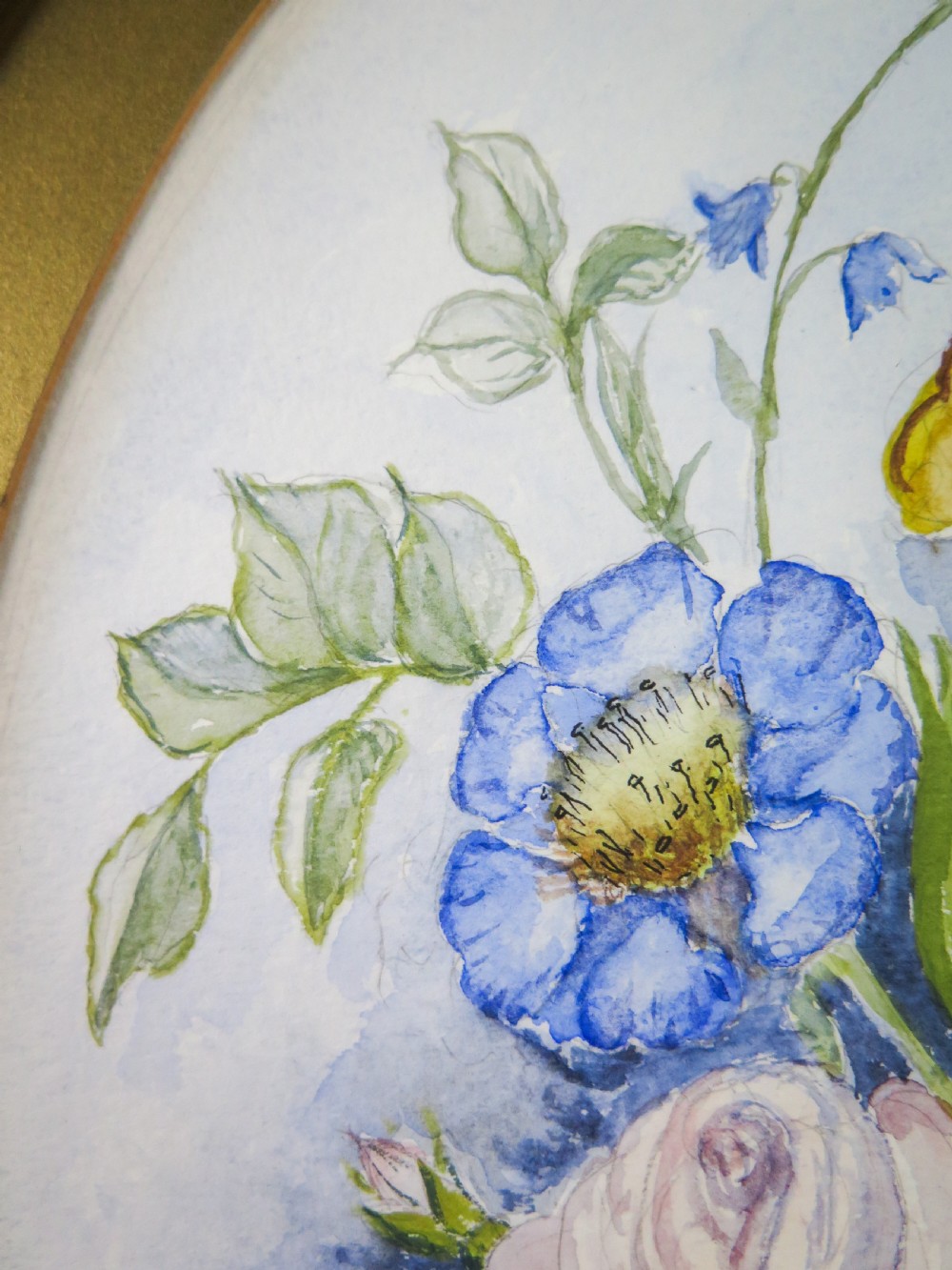 Dorrie Green - Still Life Of Blue Flowers, Watercolour. c.1910 View III