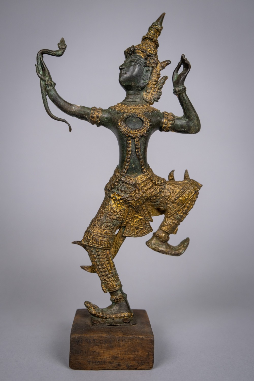 19th Century Gilt Bronze Prince Rama Thai Deity, Dated 1883.  View II