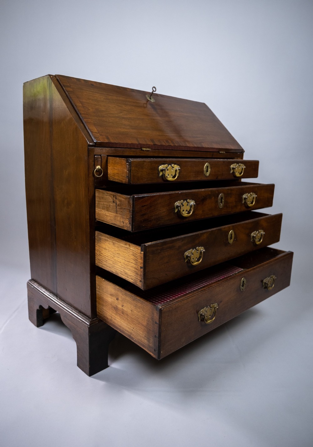Rare Small 18th Century Mahogany Bureau, c.1760 View VI