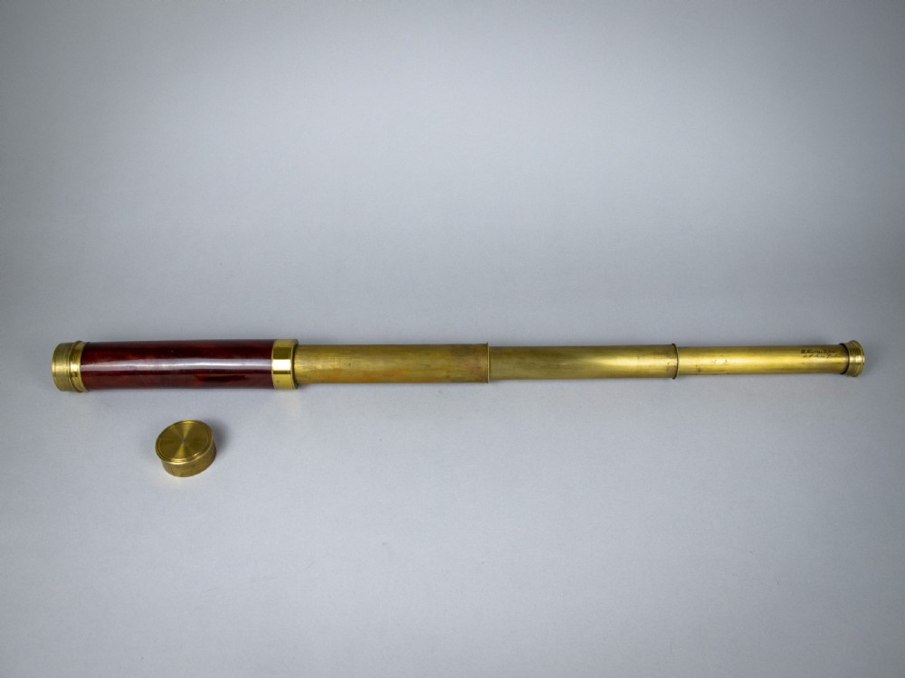 19th Century Three Draw Brass & Mahogany Telescope by W. Harris & Son, London View IV