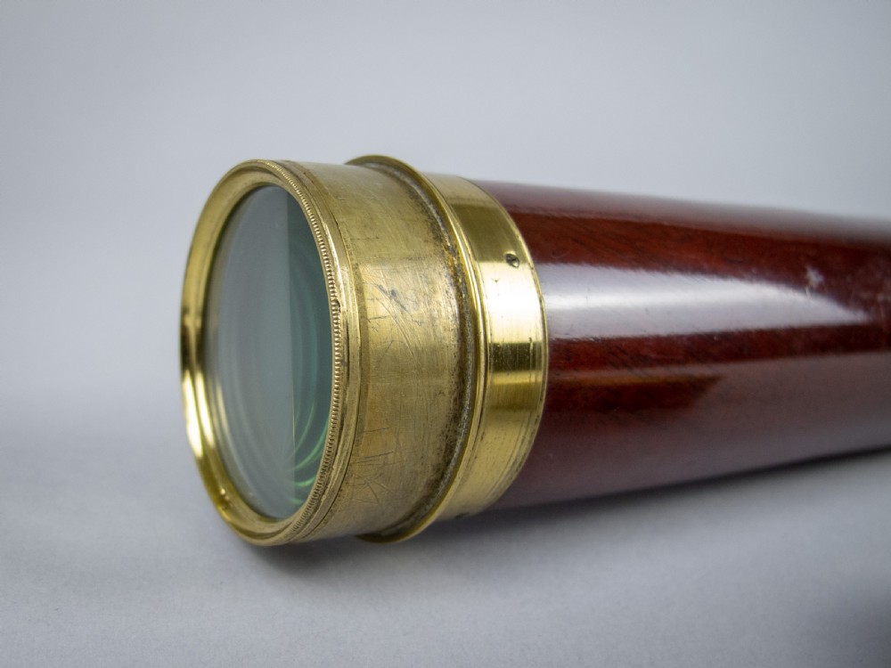 19th Century Three Draw Brass & Mahogany Telescope by W. Harris & Son, London View V