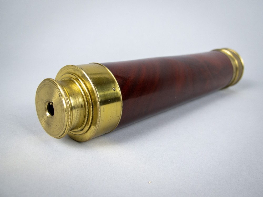 19th Century Three Draw Brass & Mahogany Telescope by W. Harris & Son, London View XI