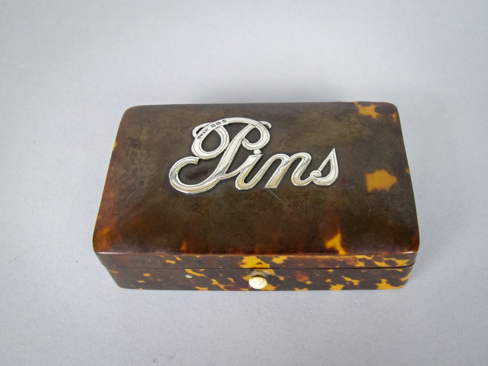 Tortoiseshell & Silver Pin Boxes by Cornelius Desormeaux, 1894 & 95. Retailed by Rowell, Oxford. View VI