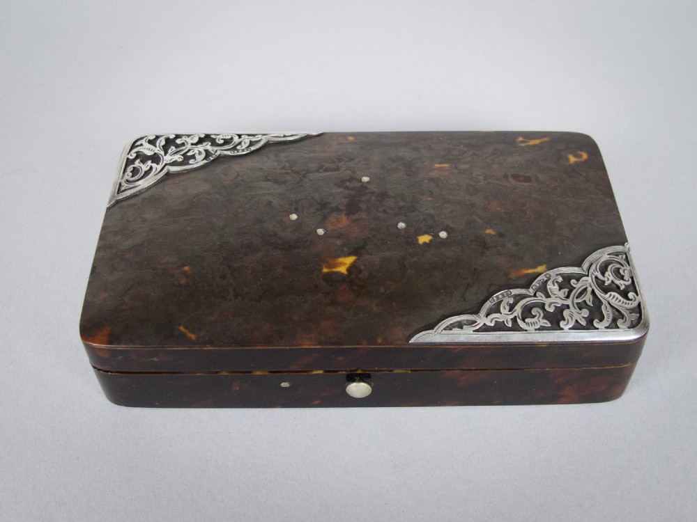 Tortoiseshell & Silver Pin Boxes by Cornelius Desormeaux, 1894 & 95. Retailed by Rowell, Oxford. View IX