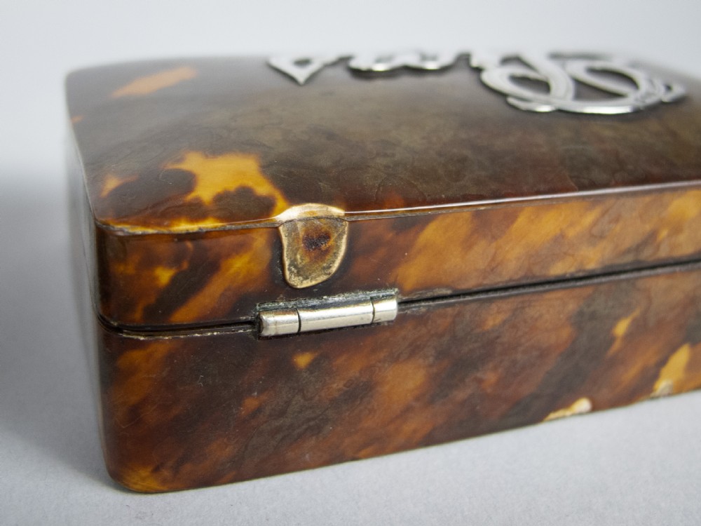 Tortoiseshell & Silver Pin Boxes by Cornelius Desormeaux, 1894 & 95. Retailed by Rowell, Oxford. View XI