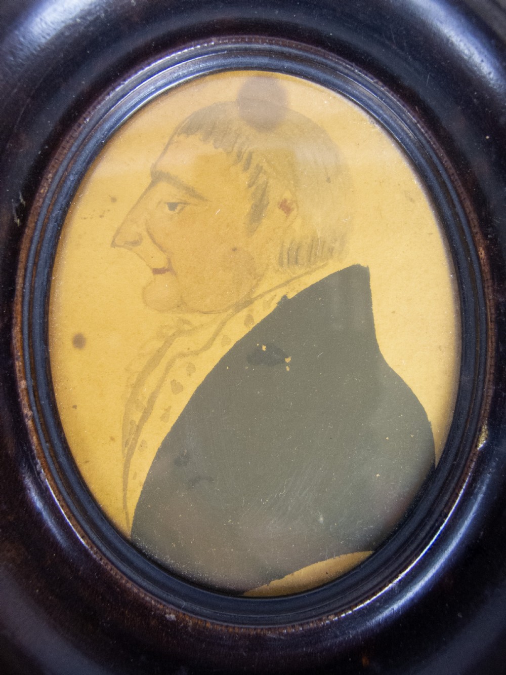 Georgian Naive Pencil & Paint Miniature Portrait Of A Gentleman, c.1790 View II