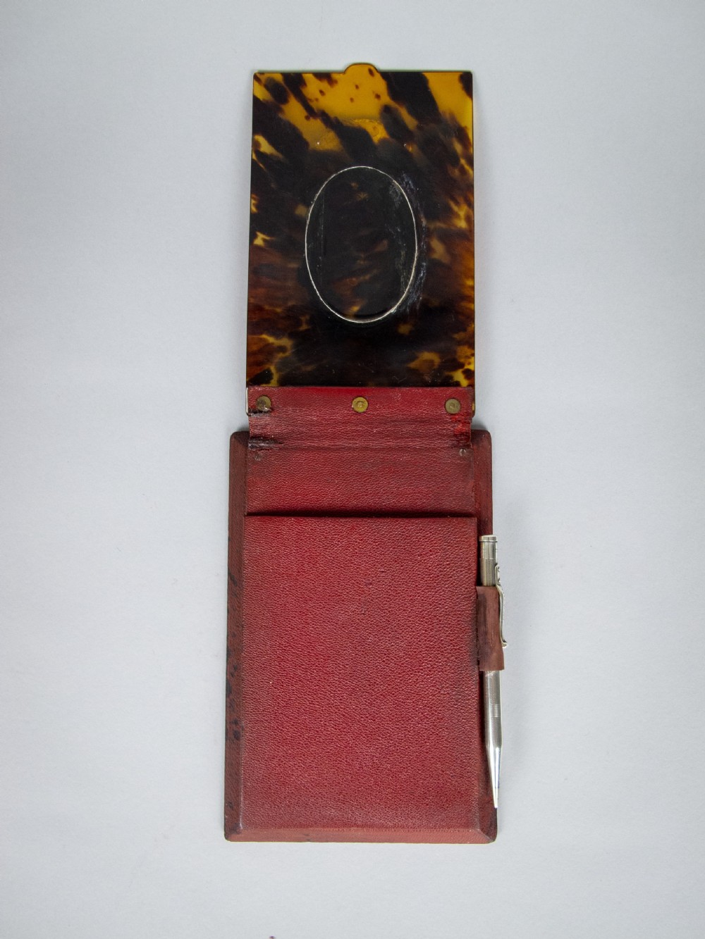 Sterling Silver & Tortoiseshell Notebook Holder With Pen, 1922. Asprey, London Retail. View VII
