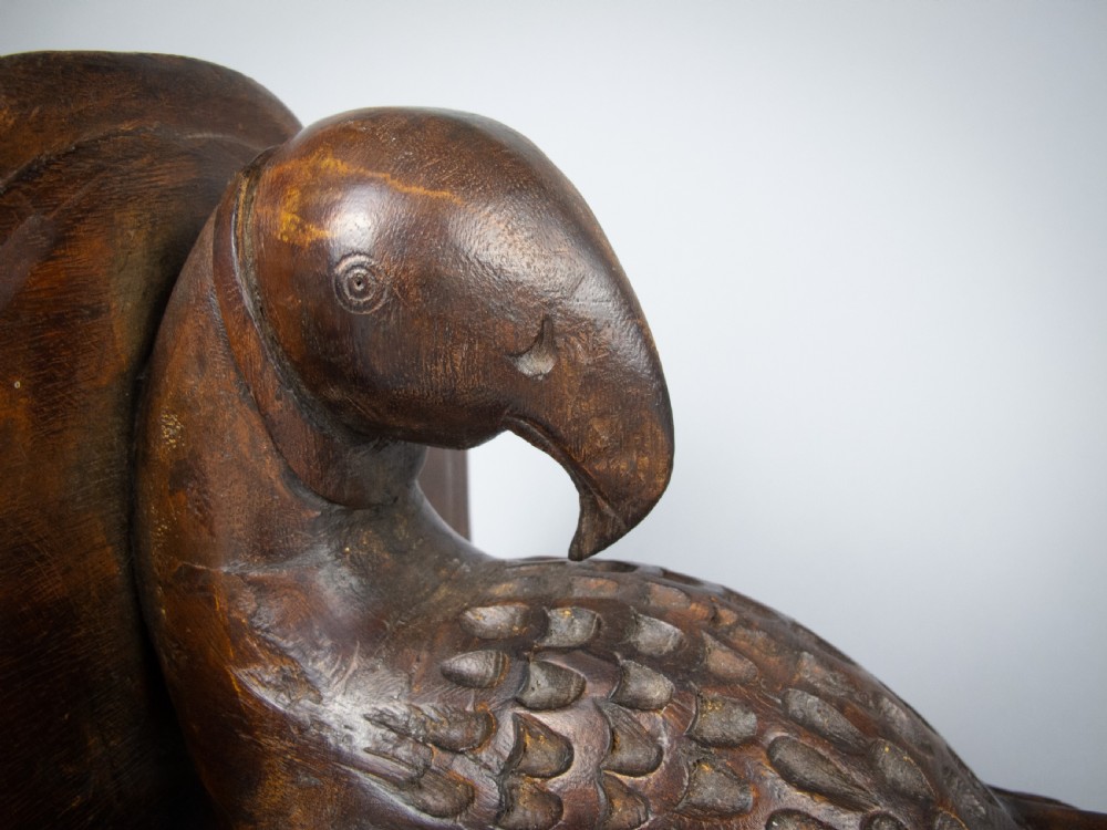 Art Deco Carved Parrot Wall Sconce Shelf, c.1930. View IV