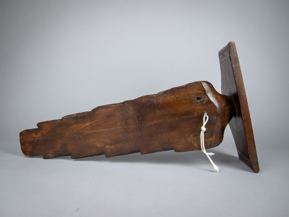 Art Deco Carved Parrot Wall Sconce Shelf, c.1930. View VII