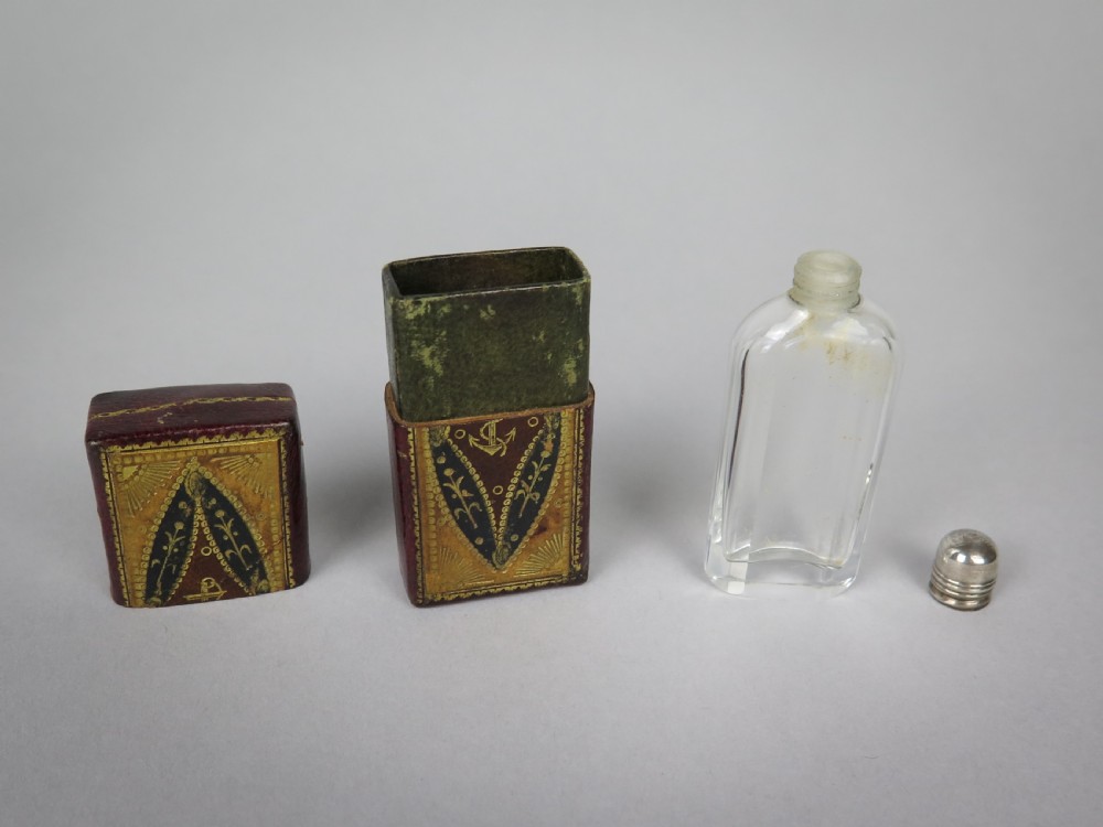 19th Century Scent Bottle In Original Tooled Leather & Gilt Case View IV