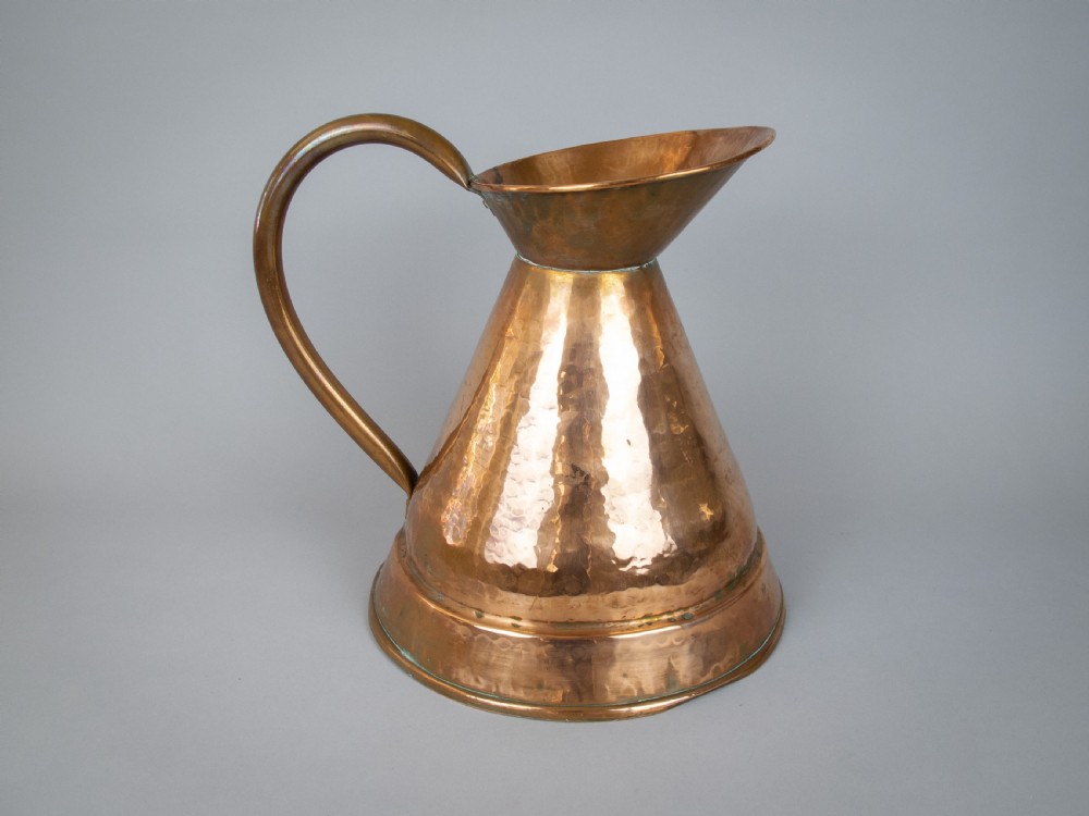 Large Victorian Hammered Copper Harvest Jug