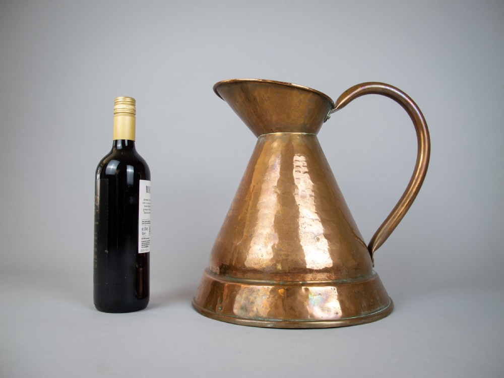 Large Victorian Hammered Copper Harvest Jug View IV