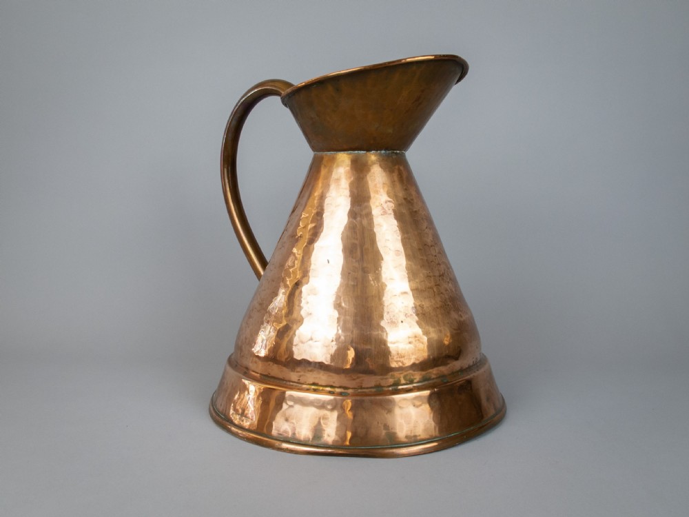 Large Victorian Hammered Copper Harvest Jug View VI