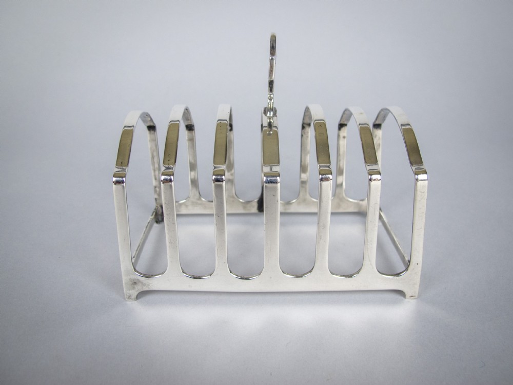 George V Sterling Silver 7 Bar Toast Rack by Adie Brothers, Birmingham, 1926 View II