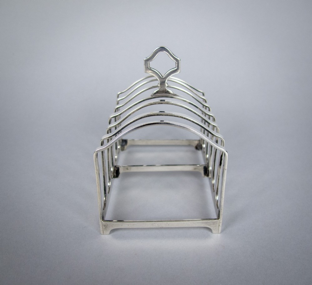 George V Sterling Silver 7 Bar Toast Rack by Adie Brothers, Birmingham, 1926 View VI