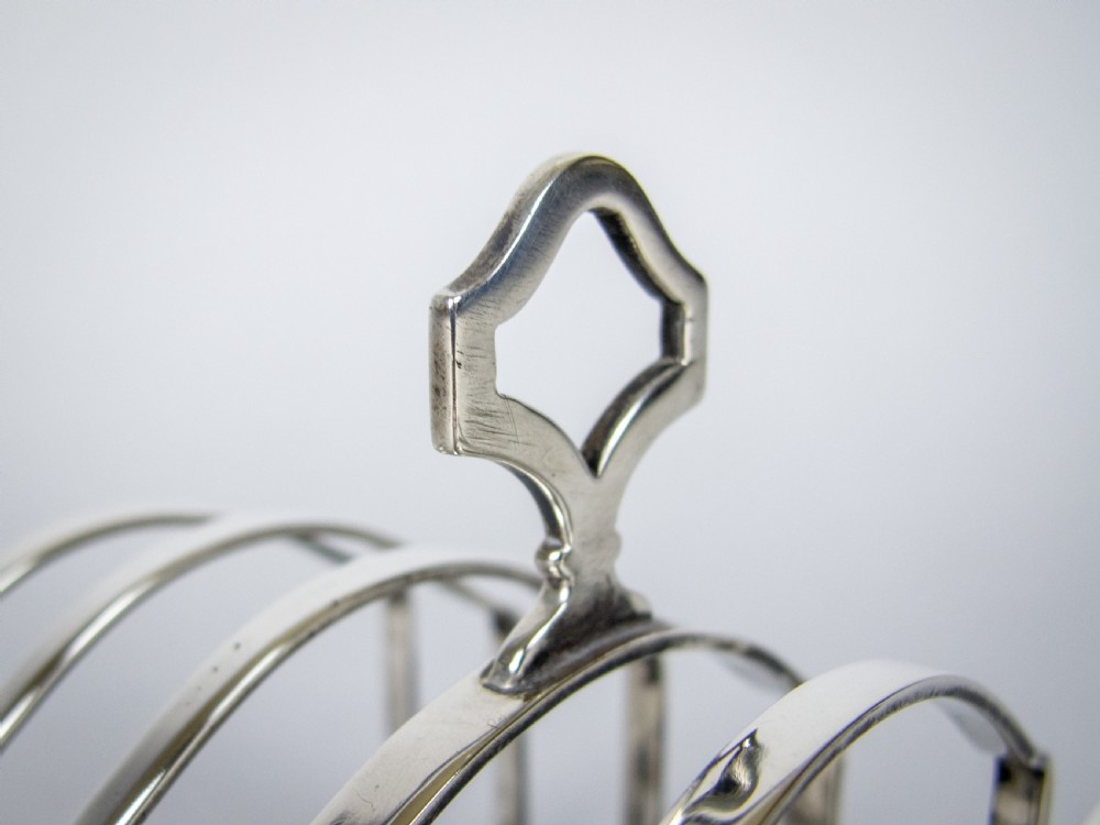 George V Sterling Silver 7 Bar Toast Rack by Adie Brothers, Birmingham, 1926 View X