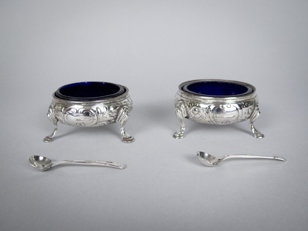 George III Pair Of Silver Salt Cellars by William Cripps, London, 1770. View II