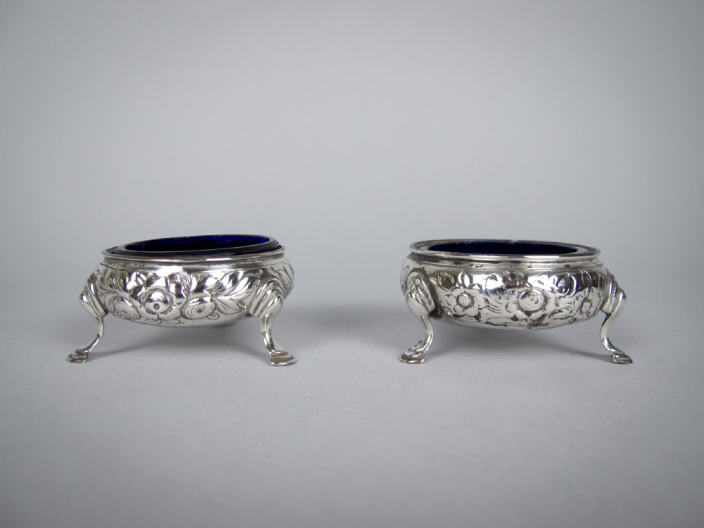 George III Pair Of Silver Salt Cellars by William Cripps, London, 1770. View IV
