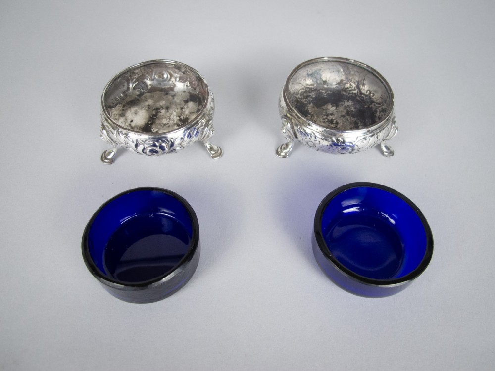 George III Pair Of Silver Salt Cellars by William Cripps, London, 1770. View V
