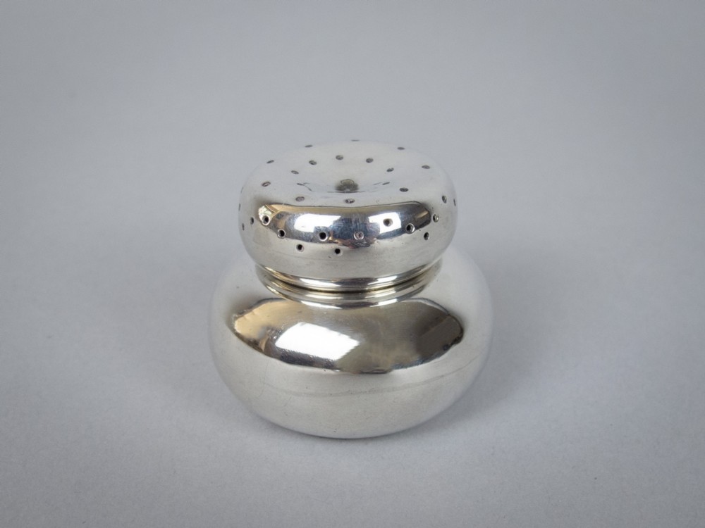 Miniature Silver 'Cottage Loaf' Salt Shaker by Cornelius Desormeaux Saunders, 1903.