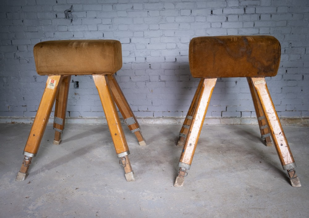 Near Pair Of Suede Niels Larsen & Son Pommel Horses, c.1920 & 40. View III