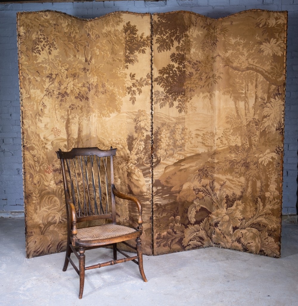 19th Century French Tapestry Four Panel Room Divider