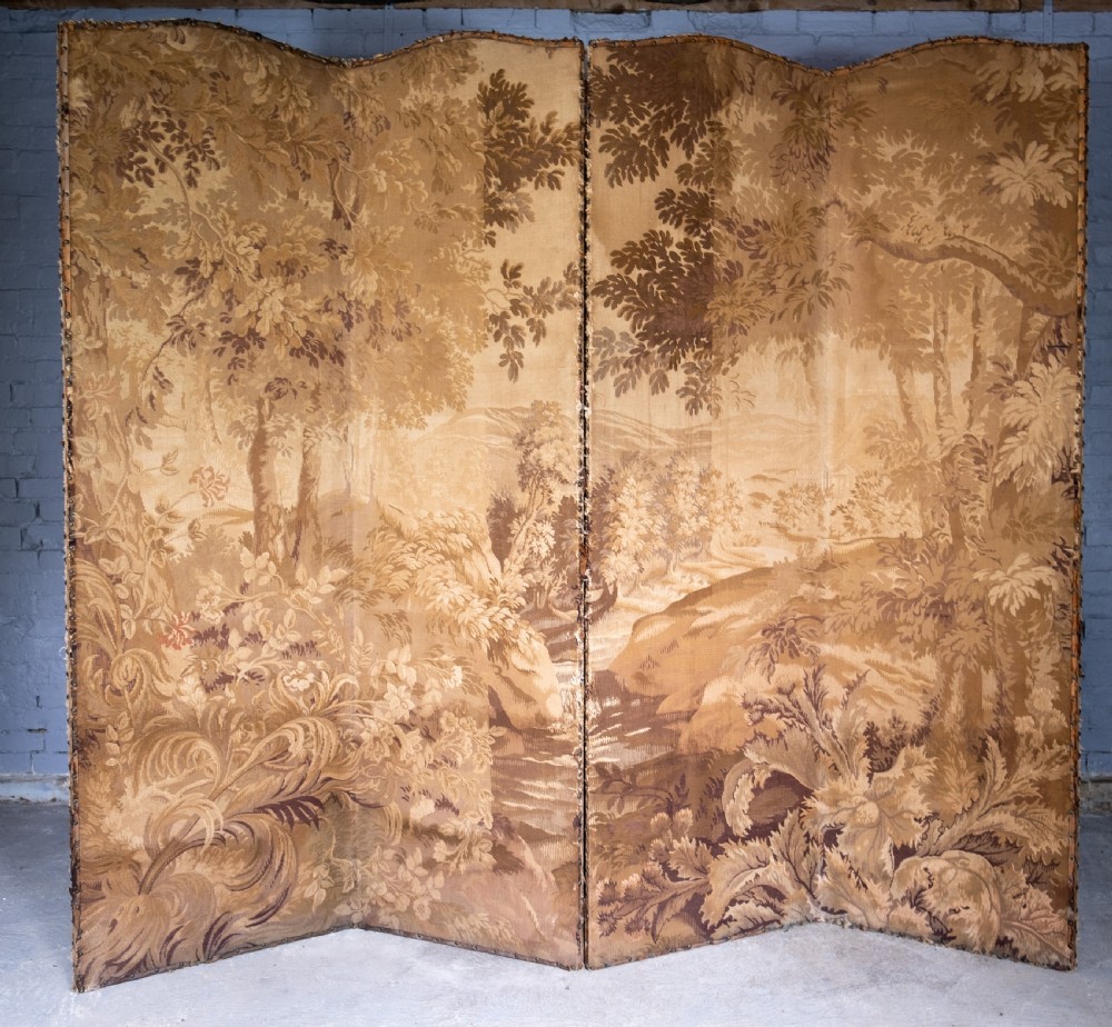 19th Century French Tapestry Four Panel Room Divider View II