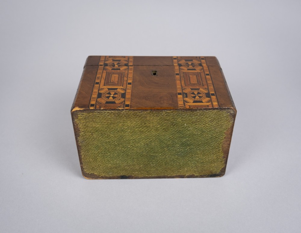 19th Century Walnut Marquetry Twin Compartment Tea Caddy  View VIII