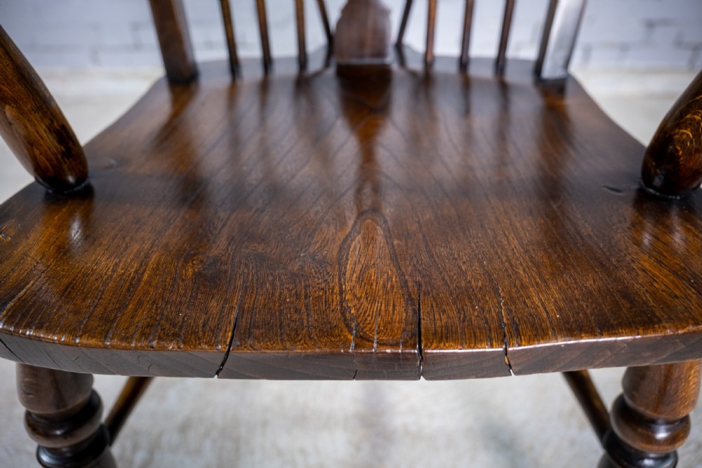 Oak & Elm Prince Of Wales Feathers Windsor Chair, c.1860. View VI