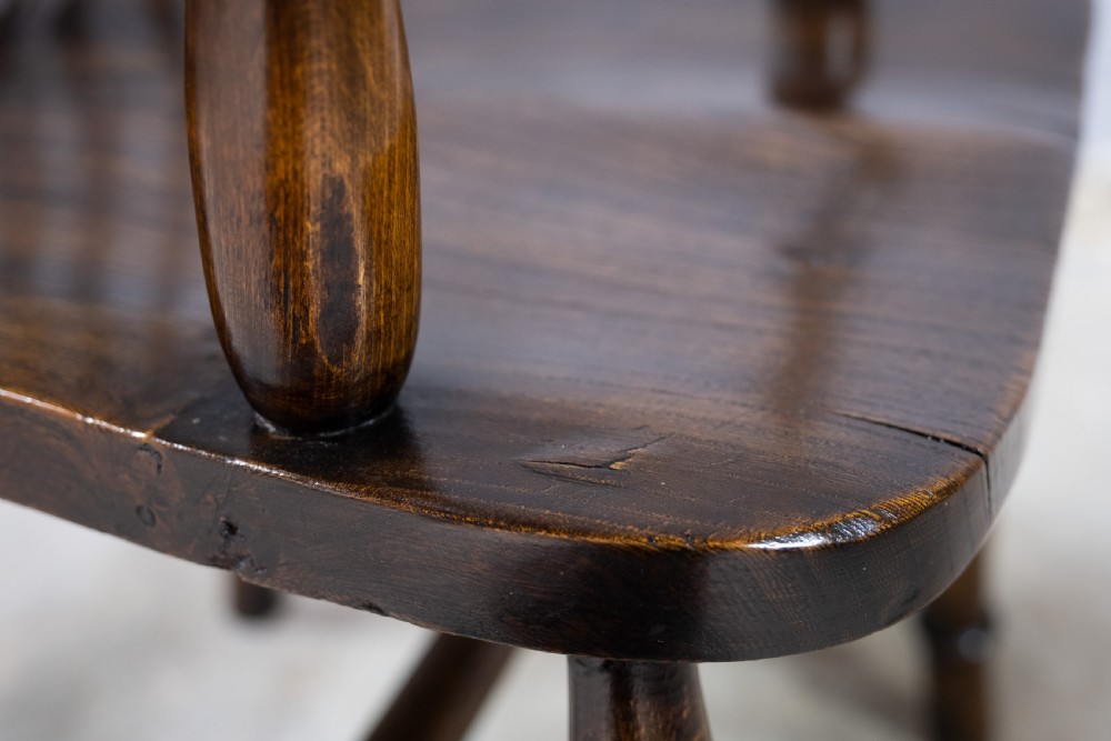 Oak & Elm Prince Of Wales Feathers Windsor Chair, c.1860. View VIII
