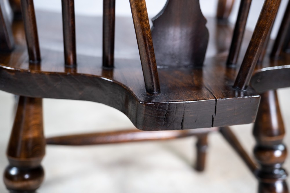 Oak & Elm Prince Of Wales Feathers Windsor Chair, c.1860. View IX